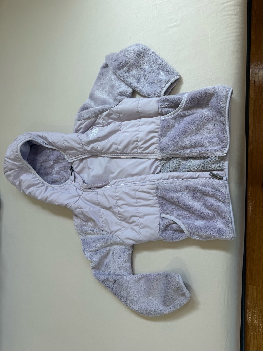 The North Face Lavender & Light Gray Kids Hybrid Hooded Jacket